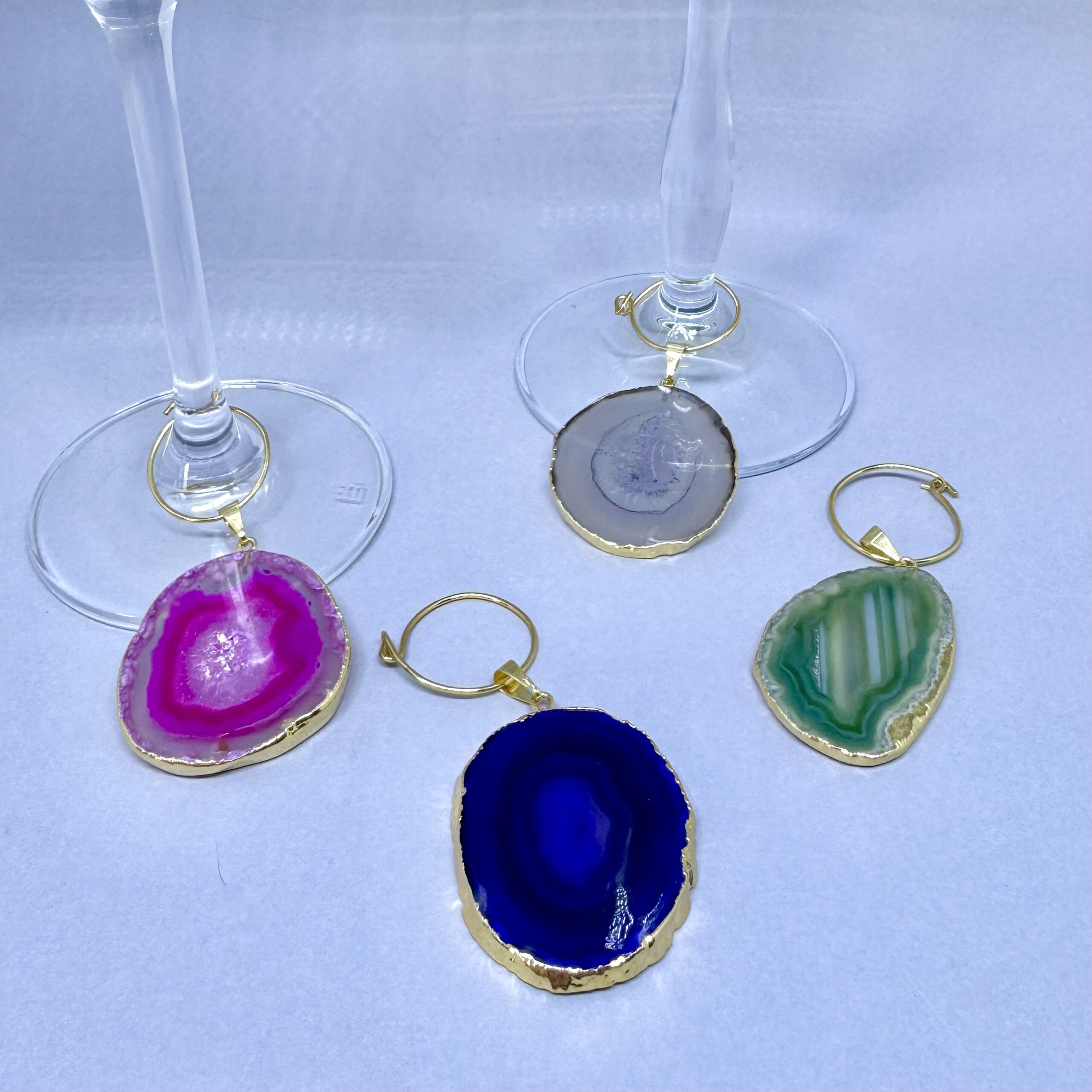 Marcadores de Taça de Ágata – Kit com 4 Unidades Coloridas